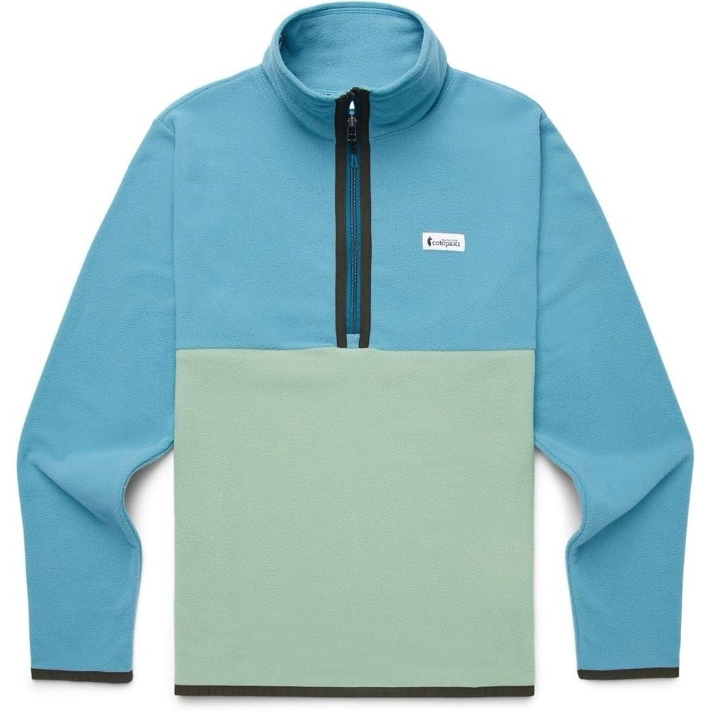 Cotopaxi Men's Amado Fleece Pullover Quarter Zip Sweater Green Blue Sz Small